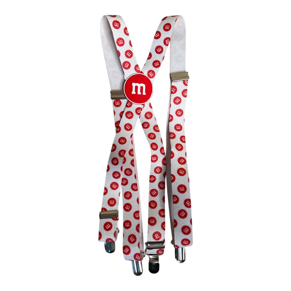 M&M’s White Red Suspenders Adjustable